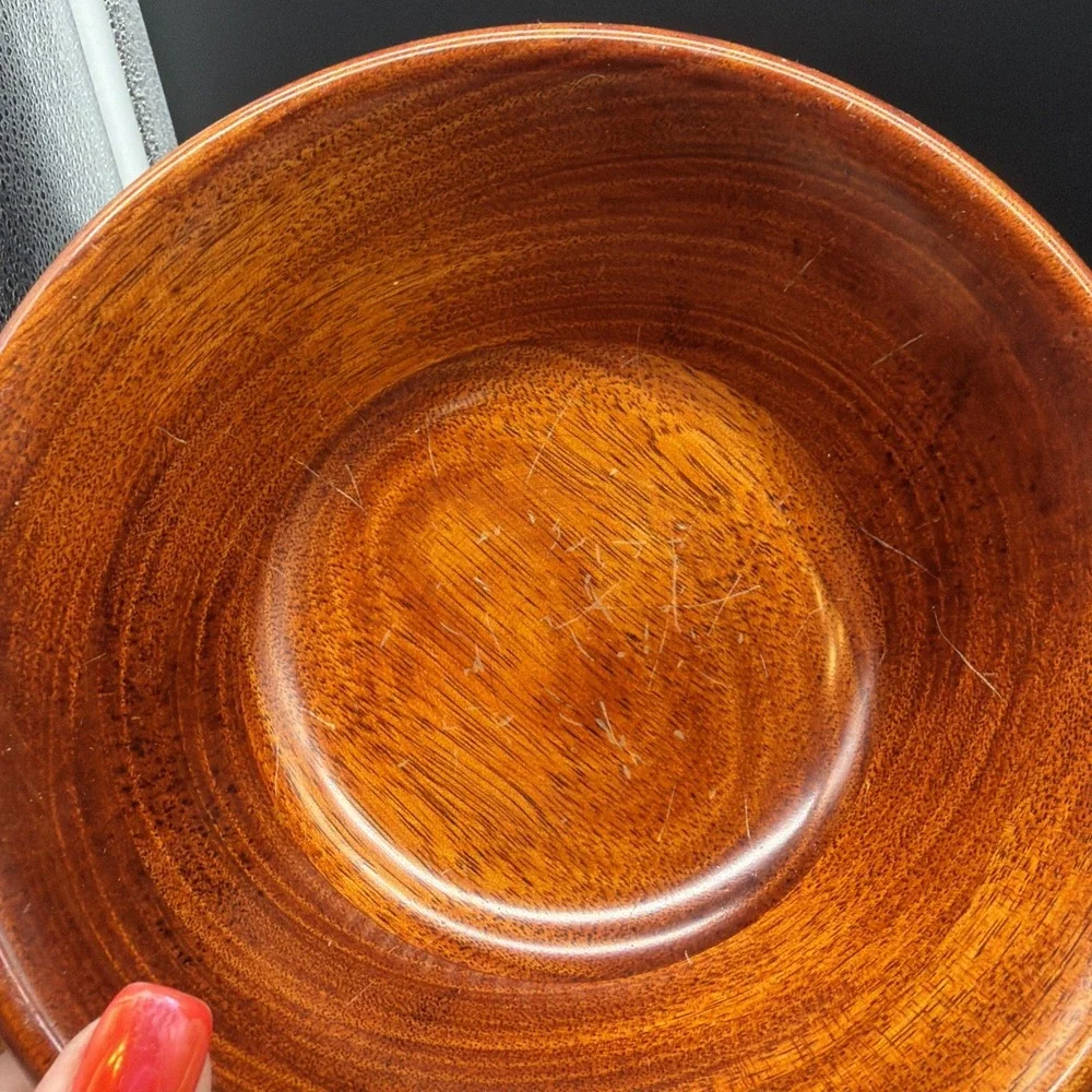 VTG Judie Pomerantz Wooden Salad Bowl Set 5 PCS  Large Bowl, 4 Salad